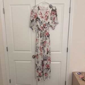 Floral Maxi Dress with Belt